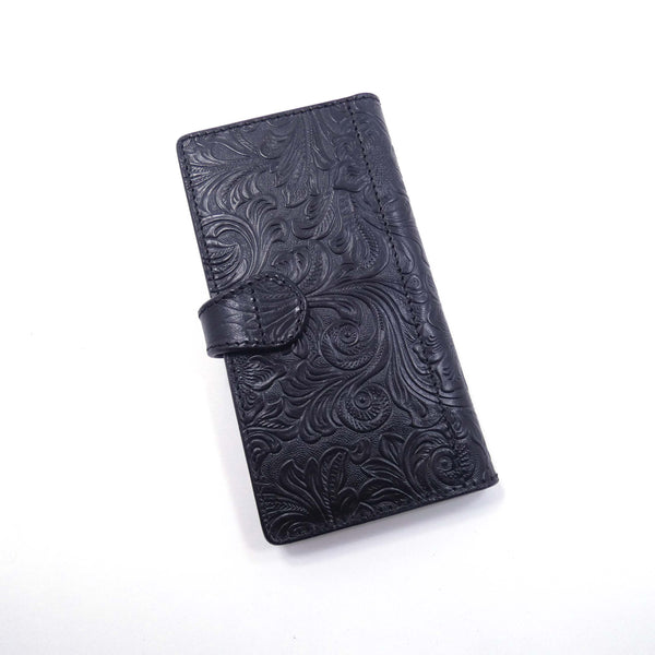 手帳型スマホカバー フラワーエンボス Mサイズ
