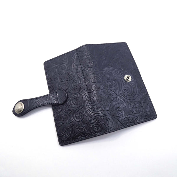 手帳型スマホカバー フラワーエンボス Mサイズ