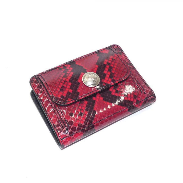 ハーフ財布 両面カード アウトポケット パイソン