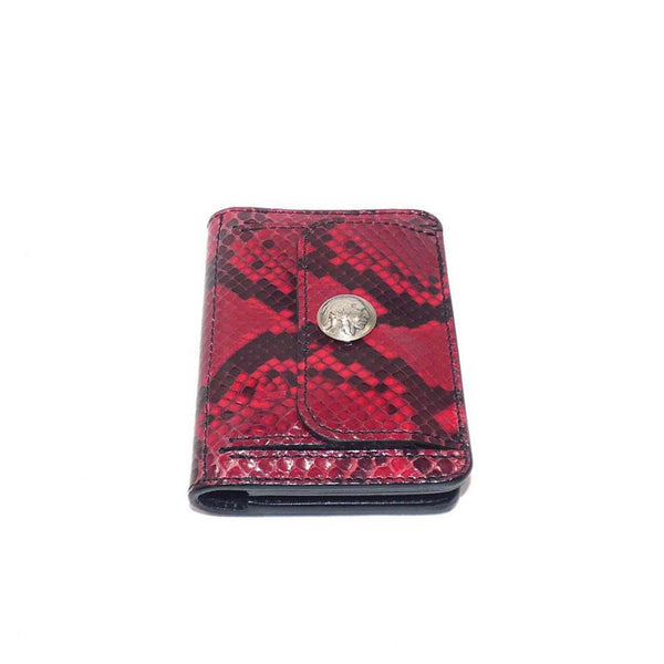 ハーフ財布 両面カード アウトポケット パイソン