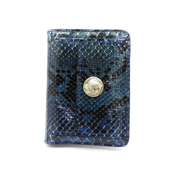 ハーフ財布 両面カード アウトポケット パイソン