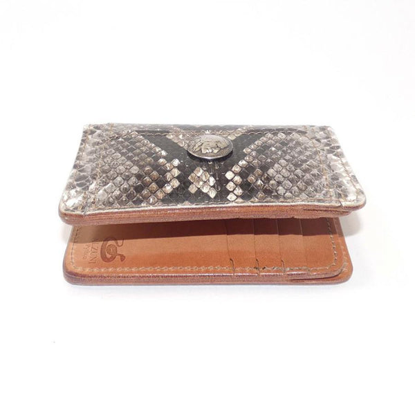 ハーフ財布 両面カード アウトポケット パイソン