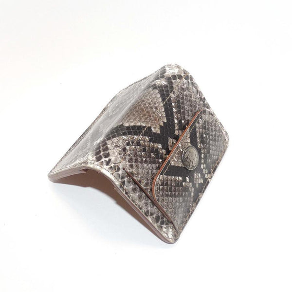 ハーフ財布 両面カード アウトポケット パイソン