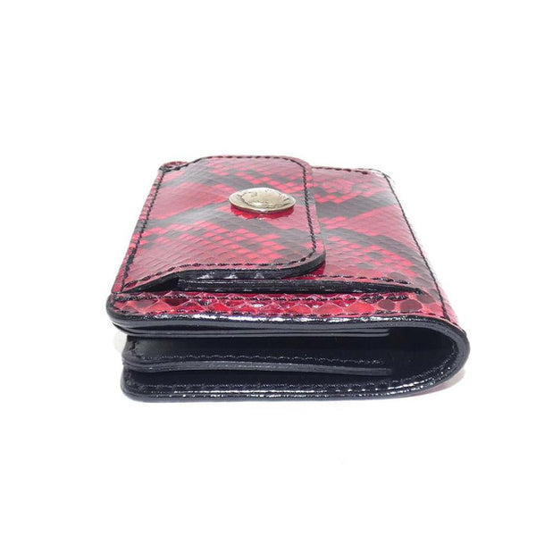 ハーフ財布 両面カード アウトポケット パイソン