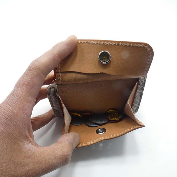 ハーフ財布 両面カード アウトポケット パイソン