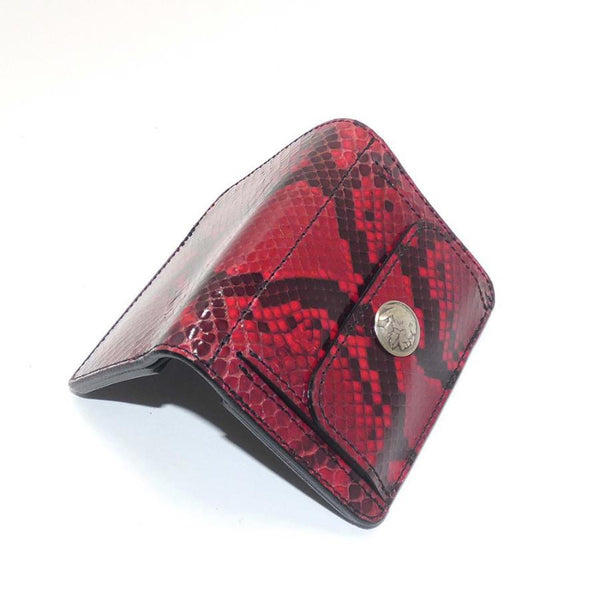 ハーフ財布 両面カード アウトポケット パイソン