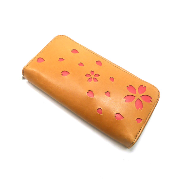 両マチFRF財布 L字スリム 桜型抜き
