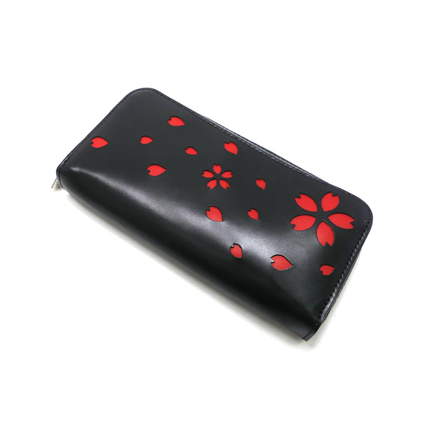 両マチFRF財布 L字スリム 桜型抜き