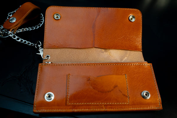 焼印トラッカーウォレット ロング キャメル【限定品】