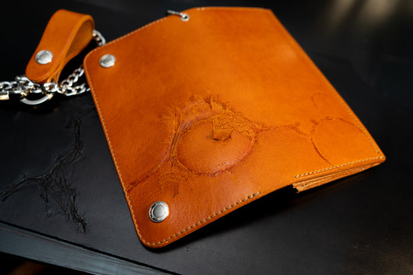 焼印トラッカーウォレット ロング キャメル【限定品】