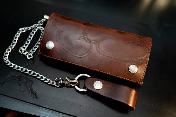 焼印トラッカーウォレット ロング ブラウン【限定品】