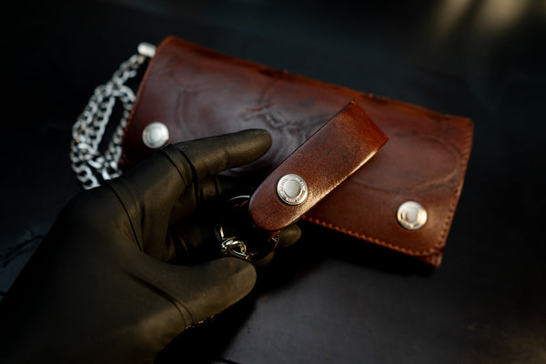 焼印トラッカーウォレット ロング ブラウン【限定品】