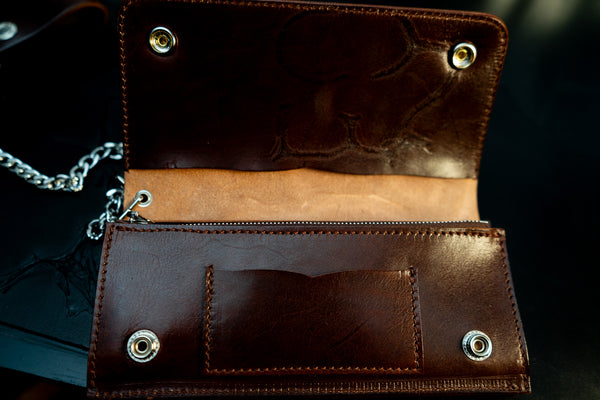 焼印トラッカーウォレット ロング ブラウン【限定品】