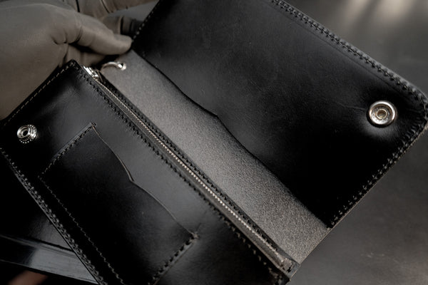 焼印トラッカーウォレット ロング ブラック【限定品】