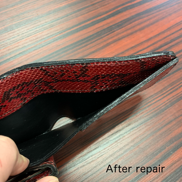 S様限定修理 リペア ショート財布 シャーク×レッドパイソン