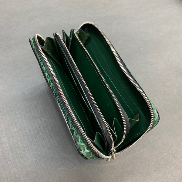 5103 両マチFRF財布 L字 スリム フルパイソンリボン