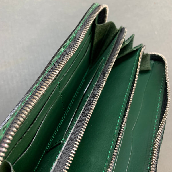 5103 両マチFRF財布 L字 スリム フルパイソンリボン