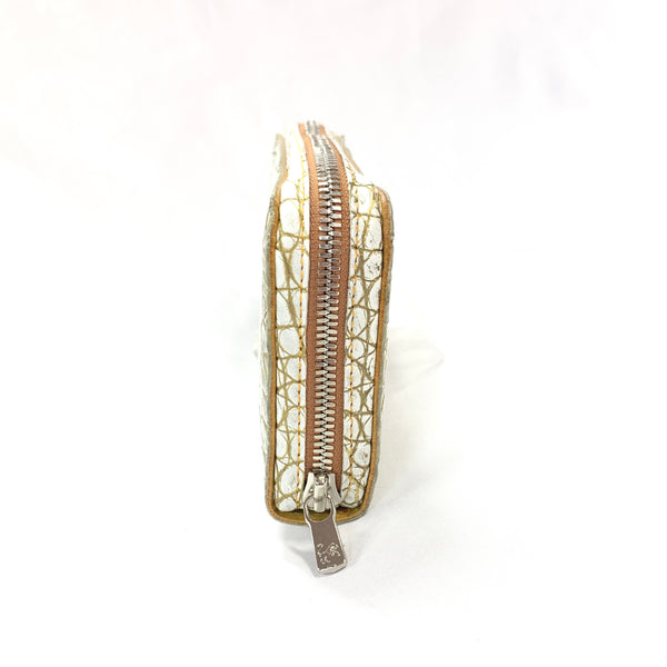 10様限定 5103両マチFRFL字スリム アリゲーター:ホワイト/ゴールド(spo date00010)