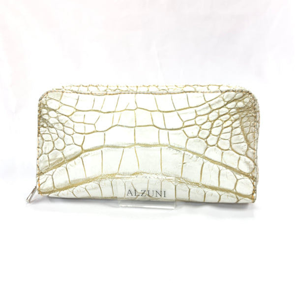 10様限定 5103両マチFRFL字スリム アリゲーター:ホワイト/ゴールド(spo date00010)