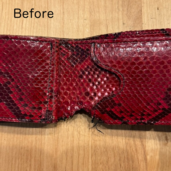 S様限定修理 リペア ショート財布 シャーク×レッドパイソン