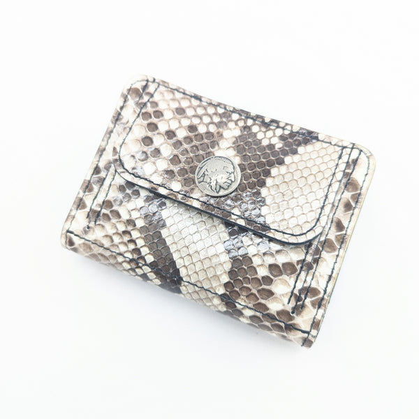 ハーフ財布 両面カード アウトポケット パイソン