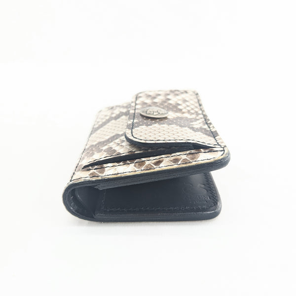 ハーフ財布 両面カード アウトポケット パイソン
