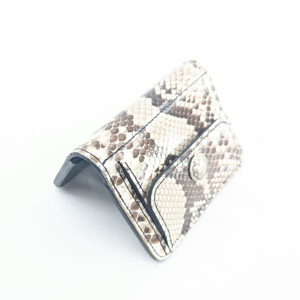 ハーフ財布 両面カード アウトポケット パイソン