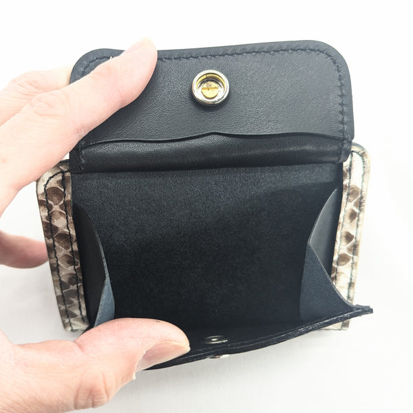 ハーフ財布 両面カード アウトポケット パイソン