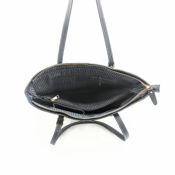 花柄型押し トートバッグ (ドット加工)