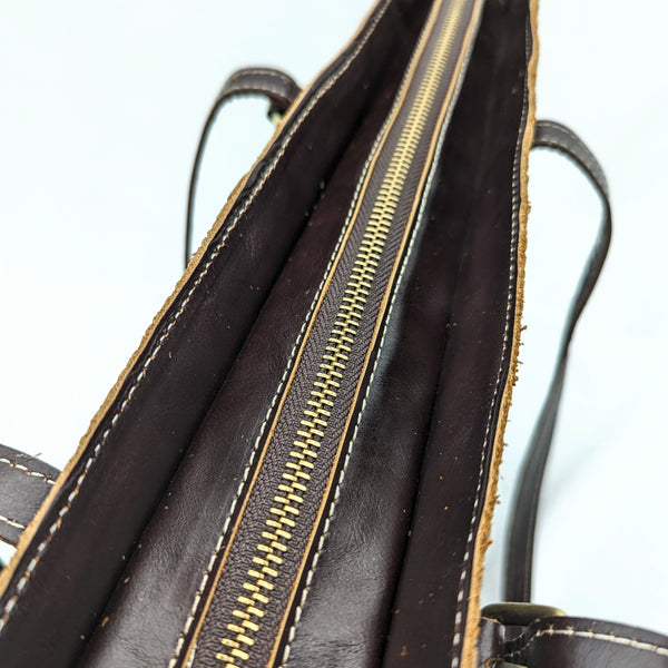 花柄型押し トートバッグ (オイルレザー)