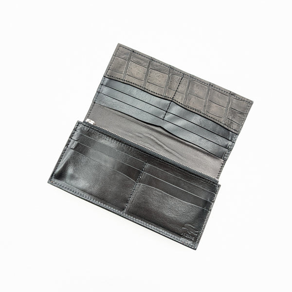 M様限定 カスタムオーダー マチ付き薄造り財布 ナイルクロコ