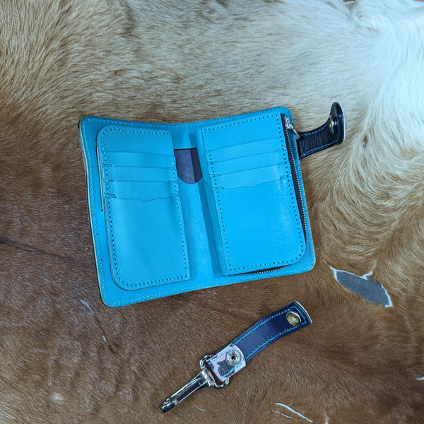 限定手染め ハーフ財布L字コイン スティングレイ