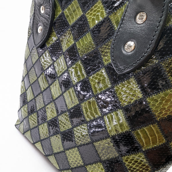 限定ミニトートバッグ パイソンパッチワーク