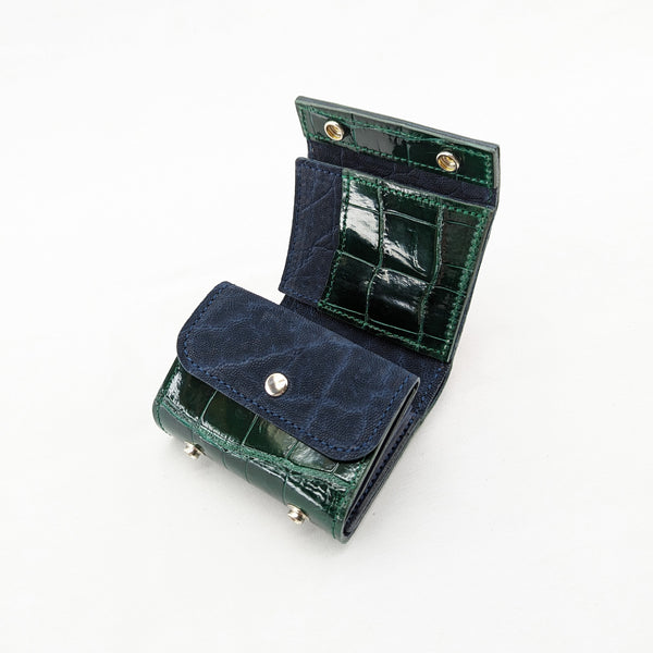 限定 ミニ財布スクエア ホック (クロコ×ゾウ)