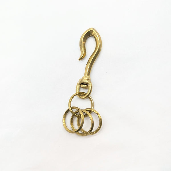 真鍮キーフック3連