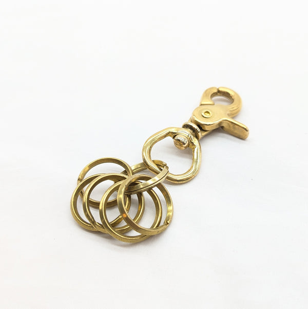 真鍮レバーナスカン大キーフック5連