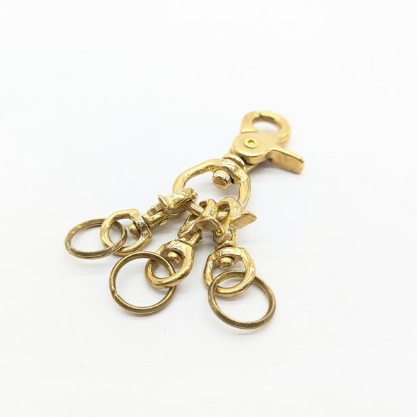 真鍮レバーナスbigキーフック3連SP