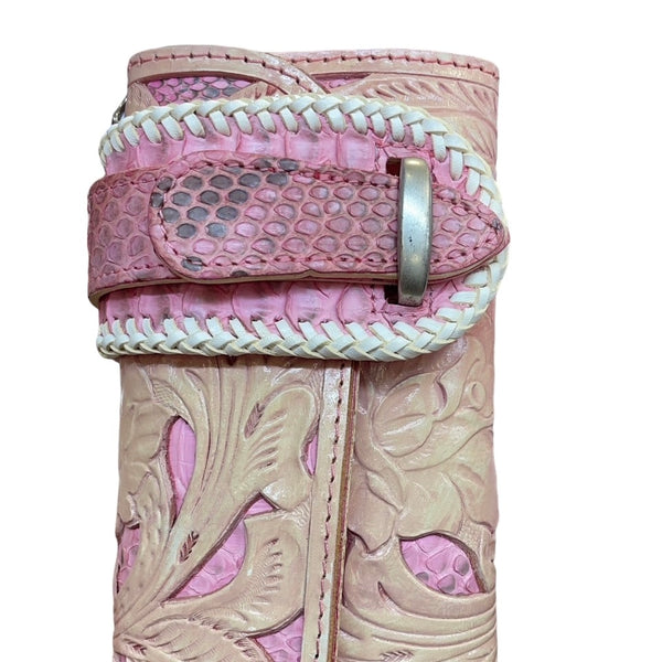 U様限定 527タイプ3つ折り 切抜き花クラフト ムラだし手染め 限定品