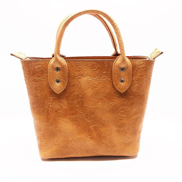 ミニトートバッグ フラワーエンボス