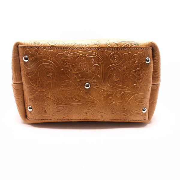 ミニトートバッグ フラワーエンボス