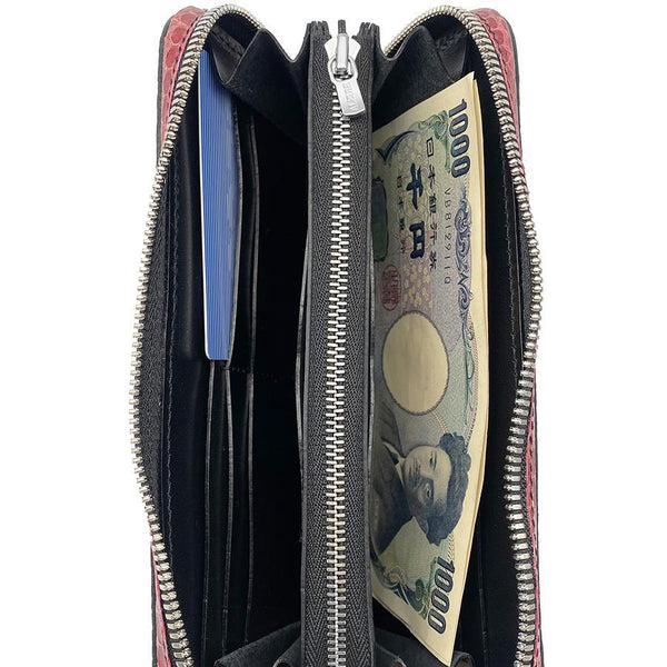 5103 両マチFRF財布 L字 スリム フルパイソンリボン