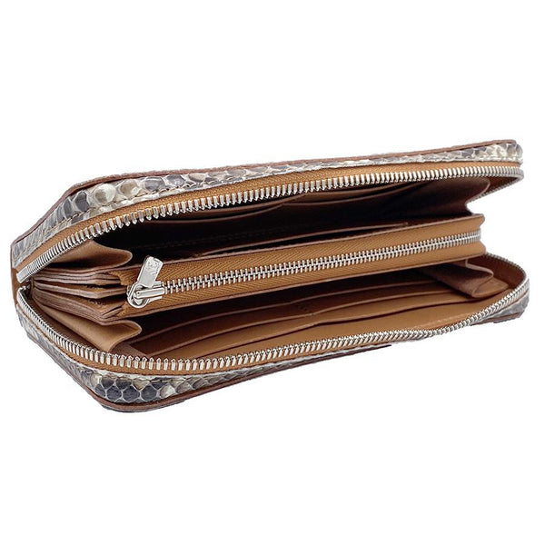 5103 両マチFRF財布 L字 スリム フルパイソンリボン