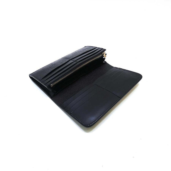 二つ折りF ベロ無 フラワーエンボス