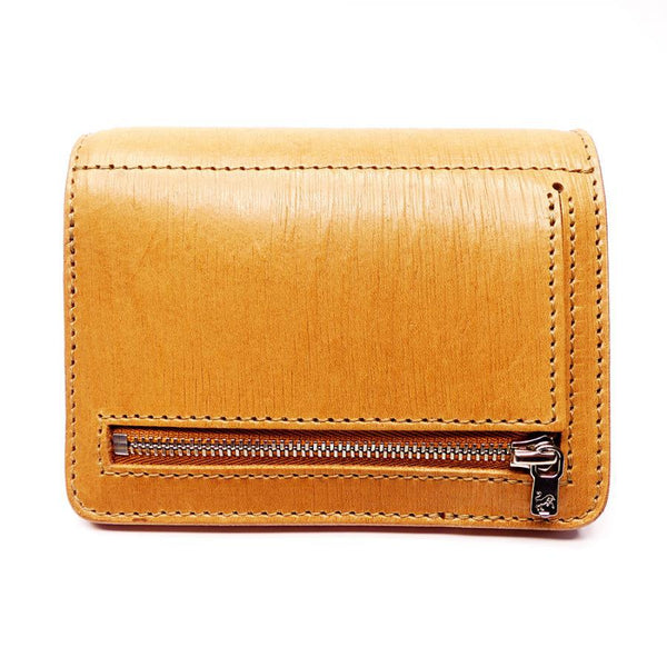 ハーフ財布 両面カード アウトジッパー ナチュラルオーク