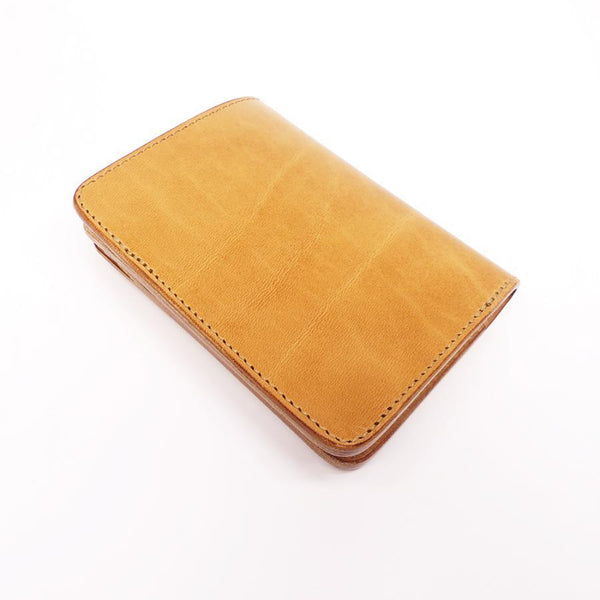 ハーフ財布 両面カード アウトジッパー サドル