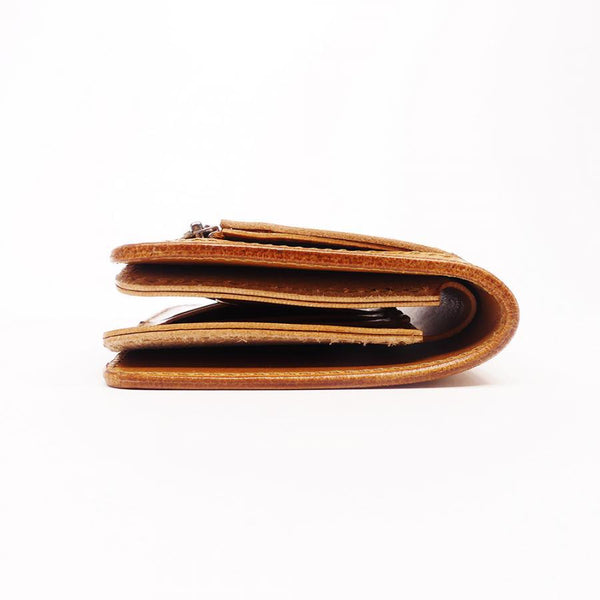 ハーフ財布 両面カード アウトジッパー サドル