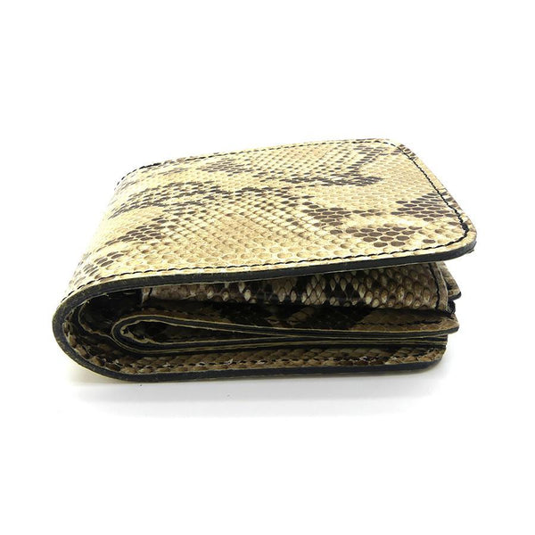 126タイプ ショート二つ折り 横型コイン パイソン全貼り<熟成革>