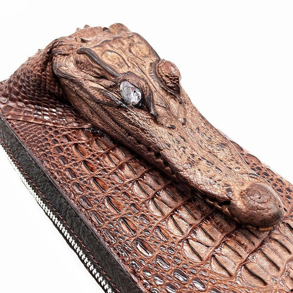 両マチFRF財布 L字スリム 頭付ワニ