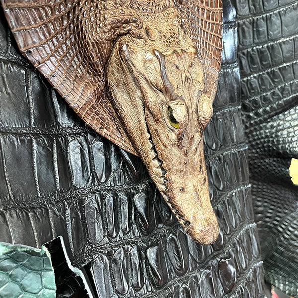 両マチFRF財布 L字スリム 頭付ワニ