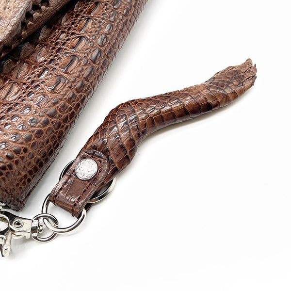 両マチFRF財布 L字スリム 頭付ワニ